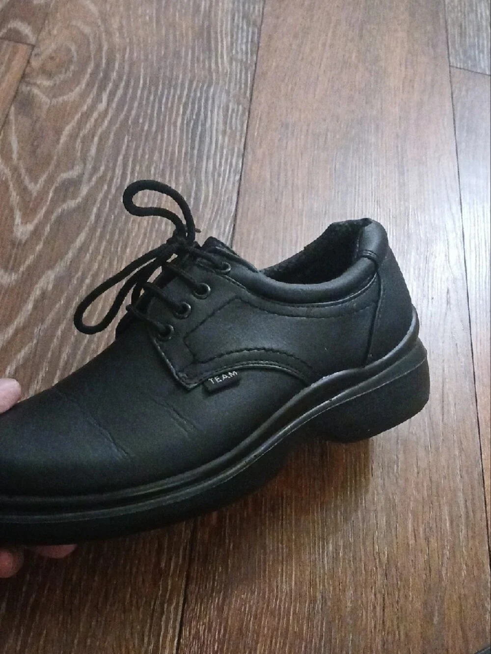 Men's Black Lace-Up Oxford Work Shoes